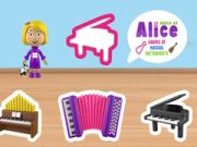 Spēle Alises muzikālo instrumentu formu pasaule online Spēle Alises muzikālo instrumentu formu pasaule online