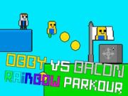 Spēle Obby pret Bacon varavīksnes parkour online
