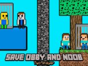 Spēle Izglāb Obby un Noobu Diviem Spēlētājiem online