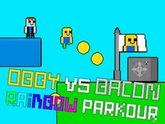 Spēle Obby pret Bacon varavīksnes parkour online
