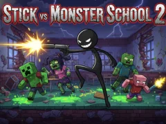 Spēle Stick vs Monster School 2 online
