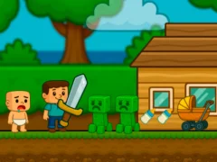 Spēle Baby Noob palīdzība! Stīvs online Spēle Baby Noob palīdzība! Stīvs online