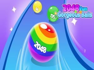Spēle 2048 skrien krāšņas bumbiņas online