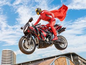 Spēle Īsts motocikla super varoņa triks 3D online