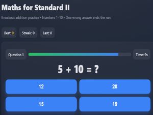 Spēle Matemātika II standartam online
