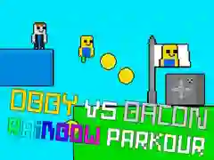Spēle Obby pret Bacon varavīksnes parkour online