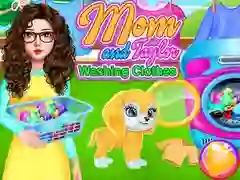 Spēle Mamma un Teilors mazgā drēbes online