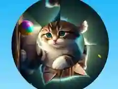 Spēle Apaļais Saspīlers: Vāciet Attēlus ar Gudriem Kaķēniem online