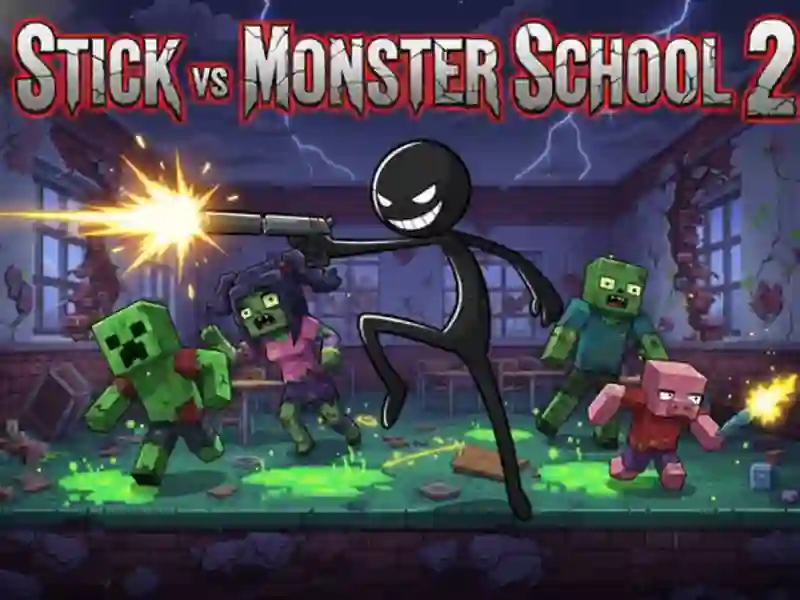 Spēle Stick vs Monster School 2 online