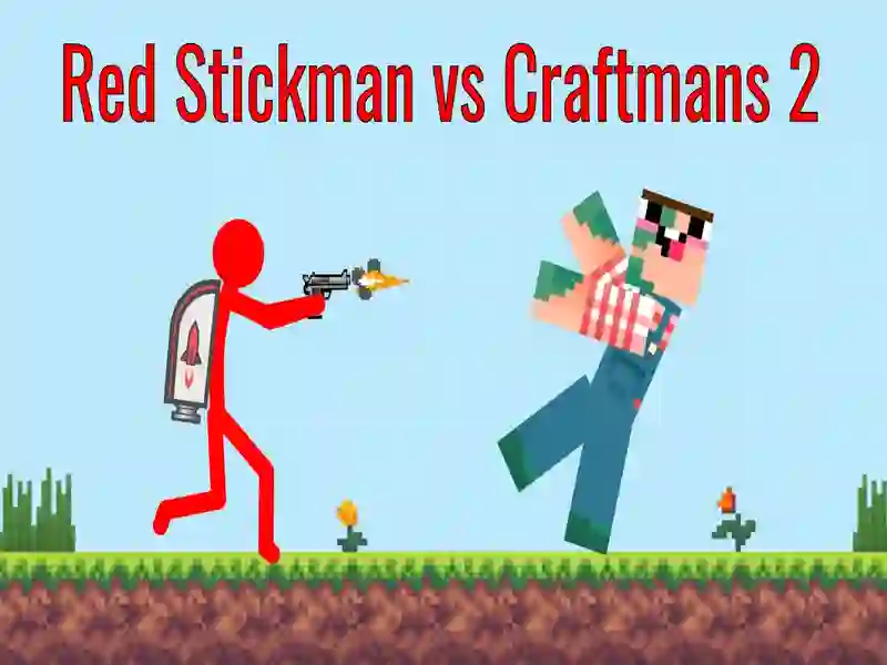 Spēle Red Stickman vs Craftsman 2 online Spēle Red Stickman vs Craftsman 2 online