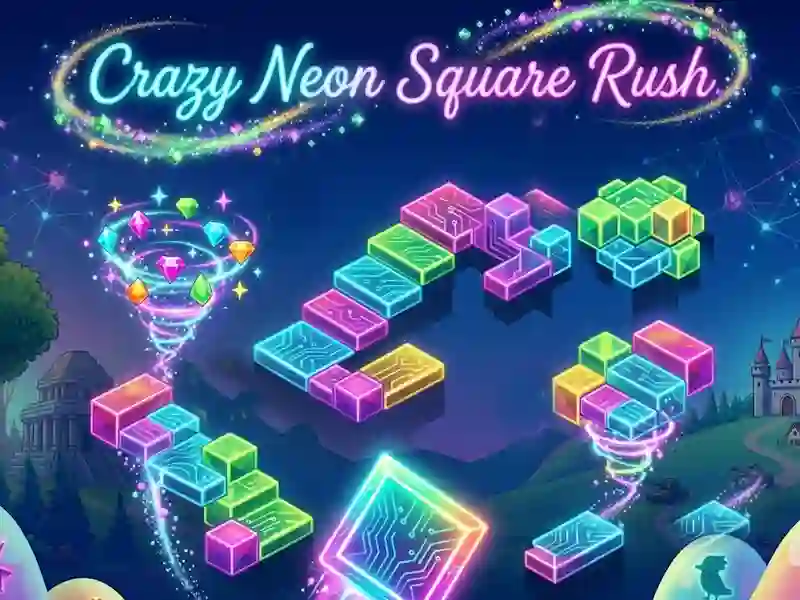 Spēle Trakais Neon Square Rush online