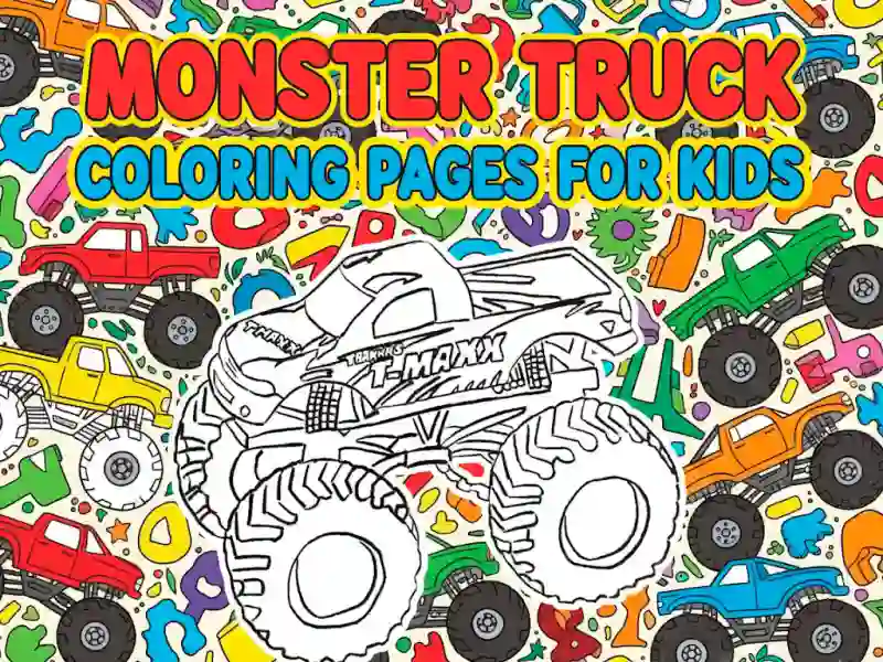 Spēle Monster Truck krāsojamās lapas bērniem online