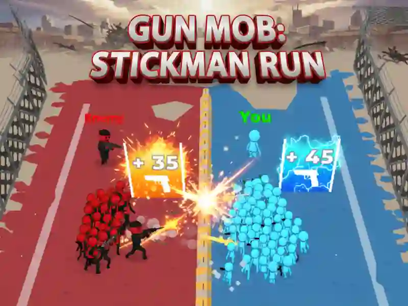 Spēle Gun Mob: Stickman Run online