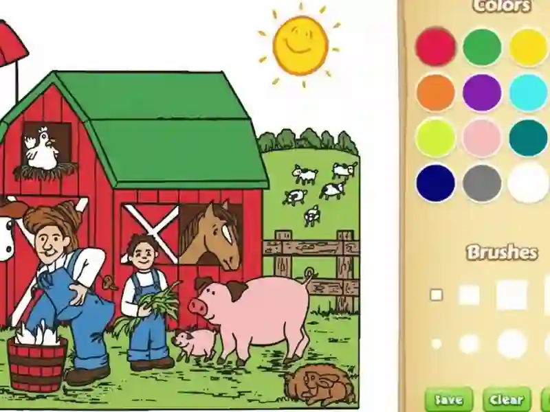 Spēle Lauku krāsojamā grāmata bērniem online