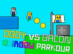 Spēle Obby pret Bacon varavīksnes parkour online