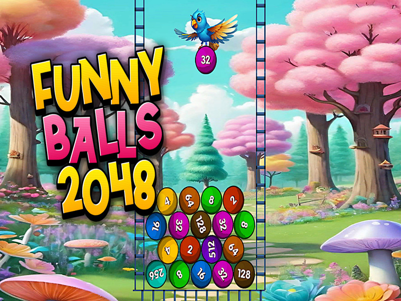 Spēle Smieklīgas bumbiņas 2048 online