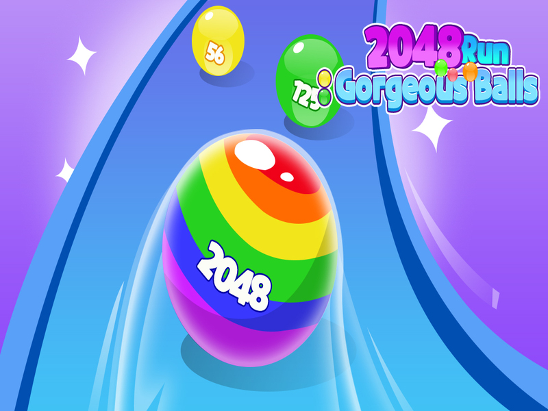 Spēle 2048 skrien krāšņas bumbiņas online