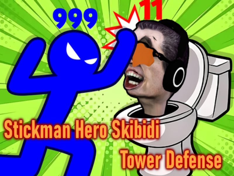 Spēle Stickman varonis Skibidi torņa aizsardzība online