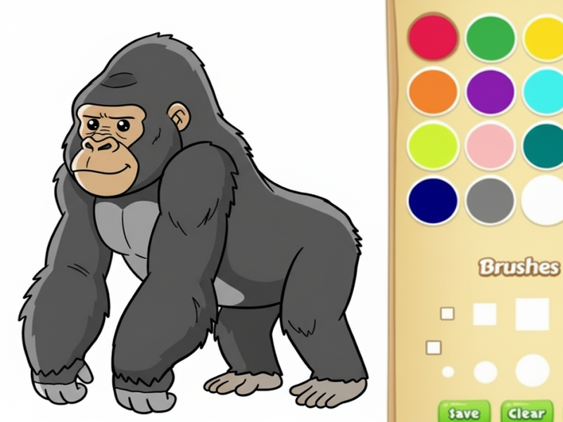 Spēle Gorilla krāsojamā grāmata bērniem online