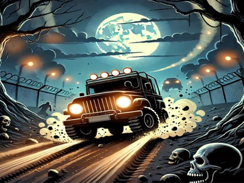 Spēle Sacīkšu automašīna, kas iznīcina zombiju online