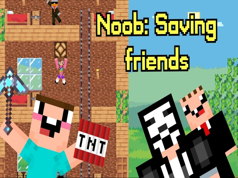 Spēle Noobs: Draugu glābšana online