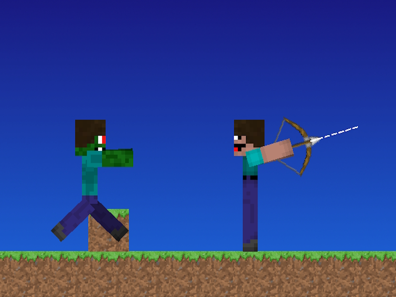 Spēle Noob pret pro, bet strēlnieki minecraft online